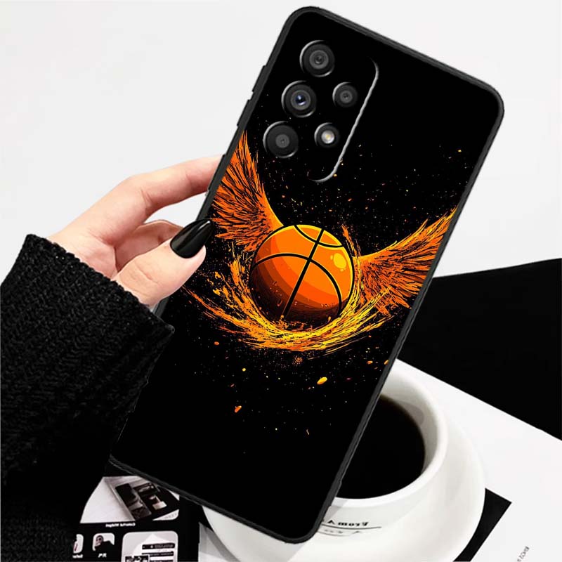Sports basketball cool For Samsung A73 A72 A71 A55 A54 A53 A52 A51 A13 A22 A16 A15 A12 A14 A26 A07 5G Black Phone Case