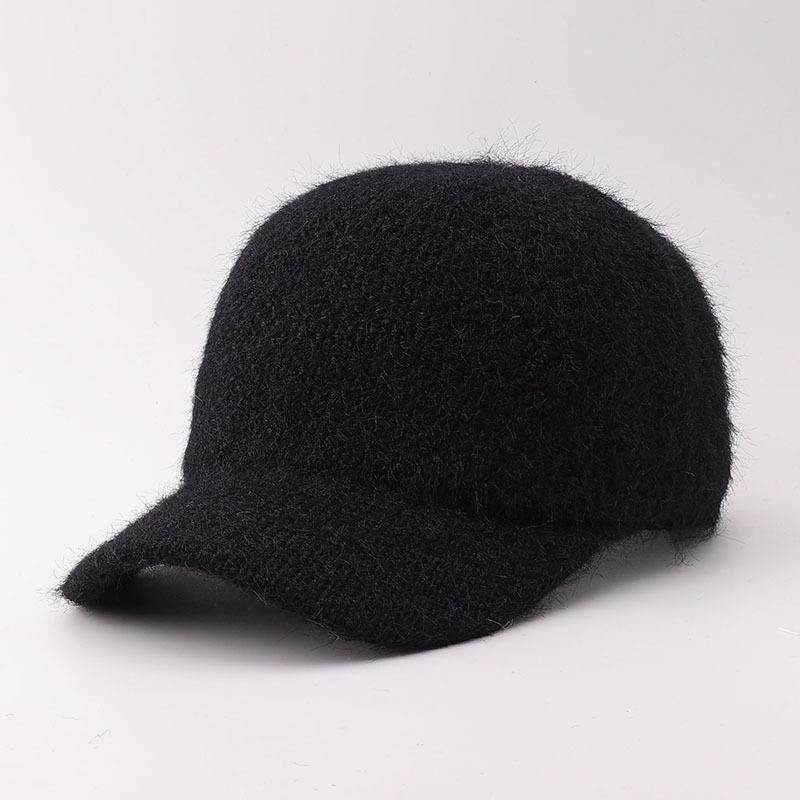 Winter New Plush Knitted Baseball Cap Simple Warm Curved Brim Cap