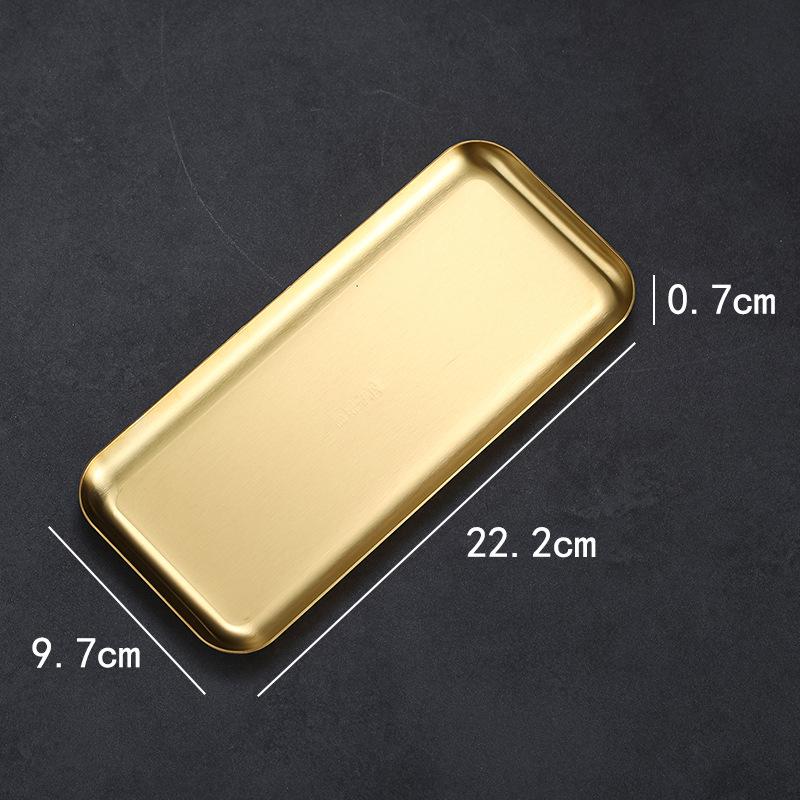 Rectangular 304 Stainless Steel Plate Barbecue Plate Hot Pot Buffet Tray Square Snack Dessert Trays Kitchen Cook Accessories