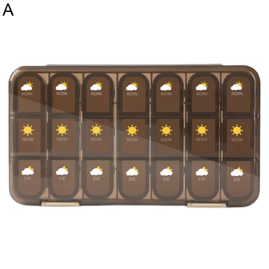 Pillendose Große Kapazität Auslaufsicher 3/4 Mal Täglich Wöchentlich Unterteilter Pillenspender Haushaltswaren