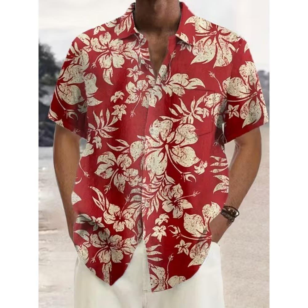 Men's Retro Fashion Pattern 3D Print Shirt Button Up Shirt Casual Shirt Summer Shirt Short Sleeve Daily Vacation Clothing