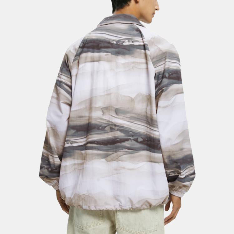 Calvin Klein Ink Splash Print Drawstring Hem Shirt Collar Jacket Men Jacket Mixed-Colors 40JM505-DA3