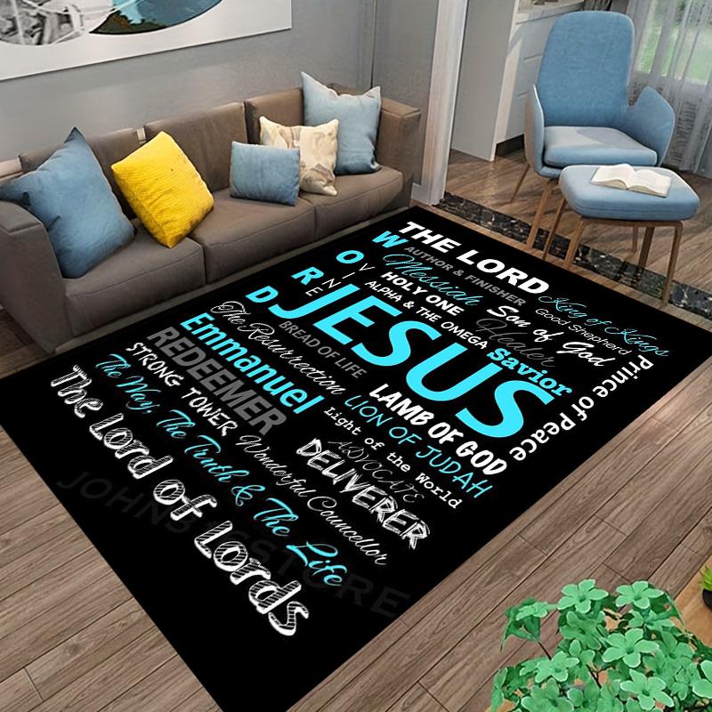 Christian carpet Set with Religious Words carpet set (1 duvet cover, 2 pillowcases, duvet not included)