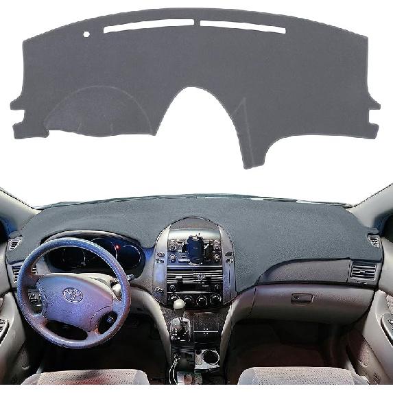 Dashboard Cover Fit For Toyota Sienna 2011 2012 2013 2014 Dash Cover Mat(Premium Carpet,Black)