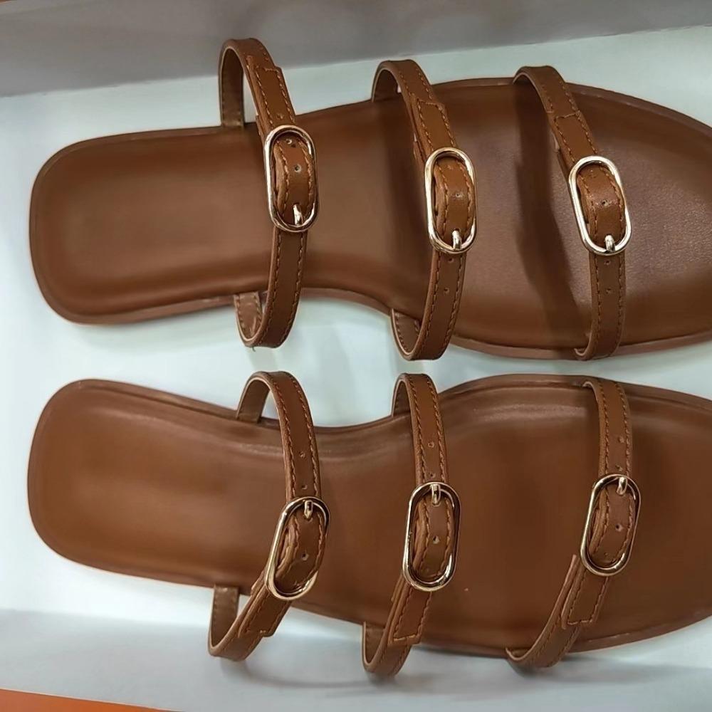 

Fashion Pantoufles plates décontractées pour femmes, chaussures de plage simples, nouvelle mode d été 2024 41 бежевый