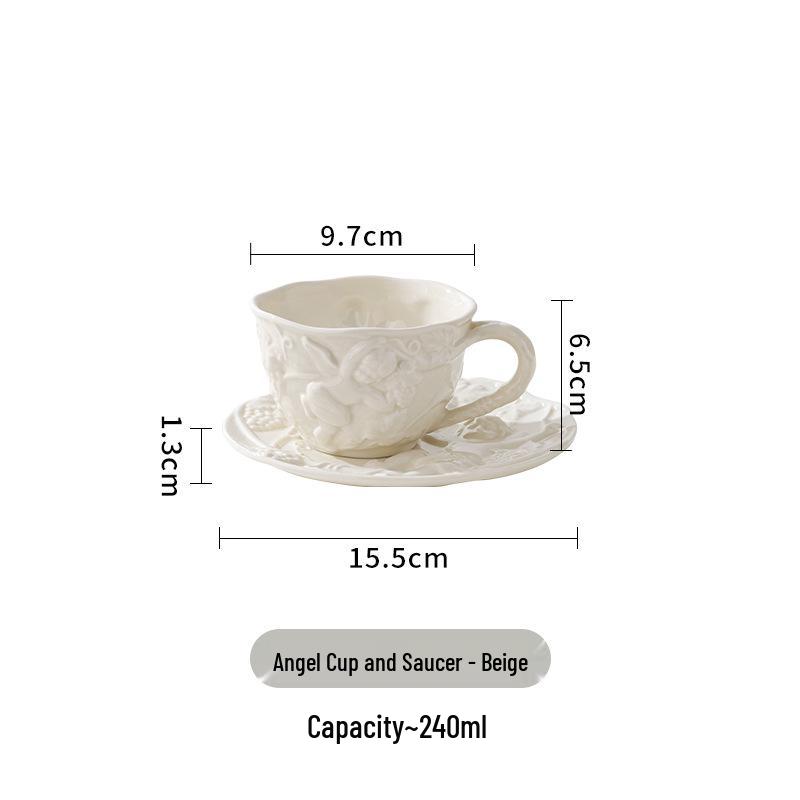 European Afternoon Tea Set: Personalized Embossed Coffee Cup & Kettle In Creative English Court Style.