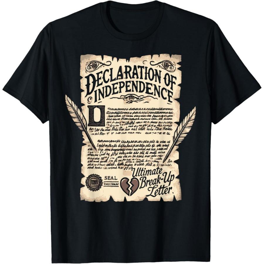 USA Declaration of Independence Ultimate Break-Up Letter T-Shirt XXXXXL чёрный