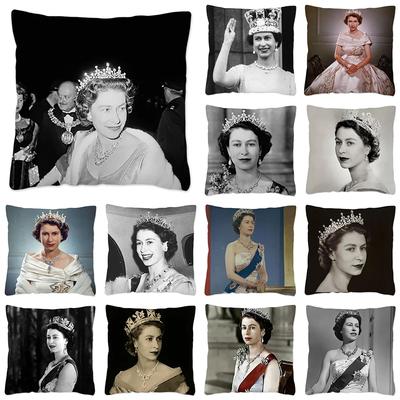 Queen Elizabeth Kissenbezug Heimdekoration Polyester Kissenbezug für Sofa Wohnzimmer Dekokissenbezug Housse De Coussin