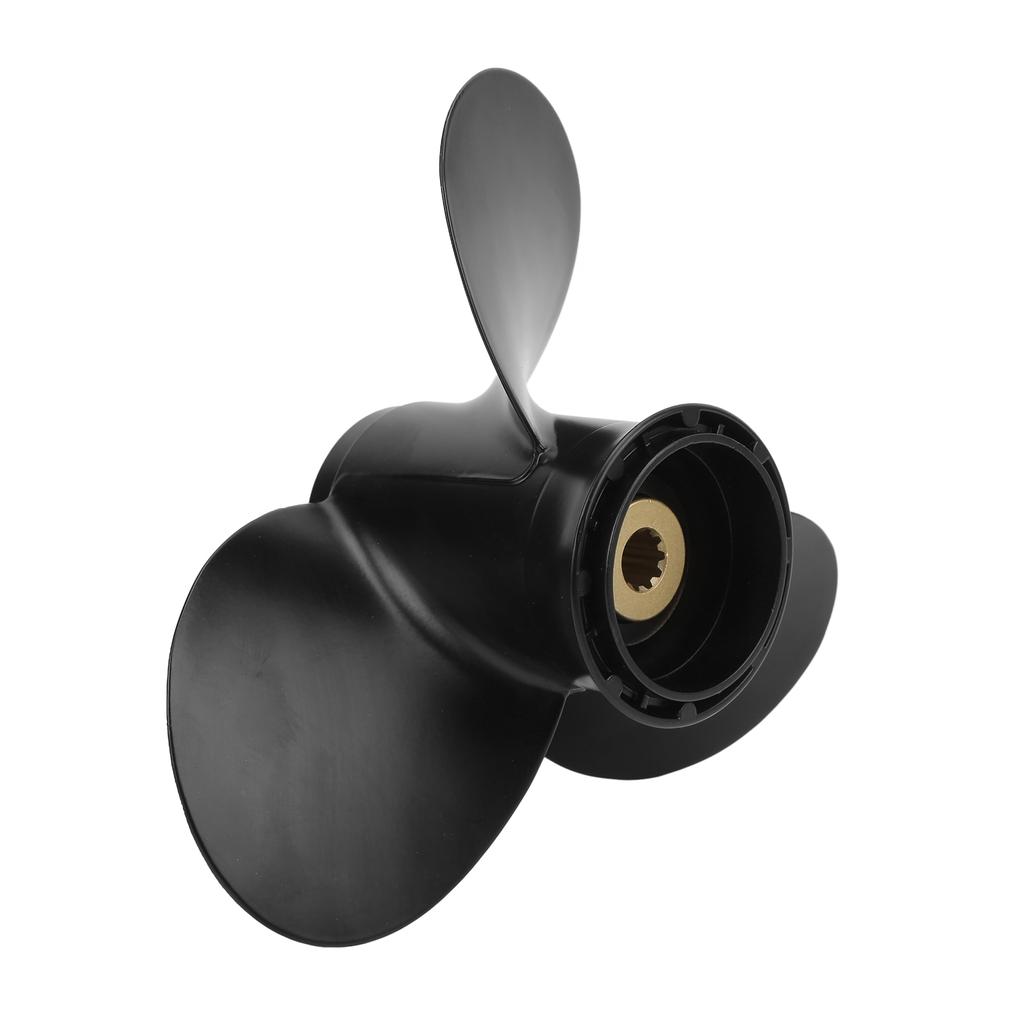 3 Blades Boat Motor Propeller 10 Splines Teeth Right Rotation 10in Pitch Replacement for SUZUKI 8‑20HP Outboard Engines