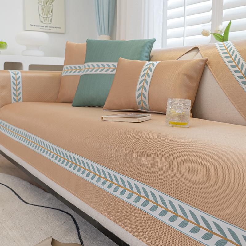 Ice Silk Sofa Cushion, Summer Mat, Non-Slip Seat Cushion, Advanced Sense  New Cream Wind Sofa Cover Cover Cloth
