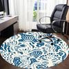 1pc Oceanic Marine Office Round Area Rug, Indoor Mat Suitable For Office, Under Office Chairs Bedroom Living Room Home Decor, Room Deco