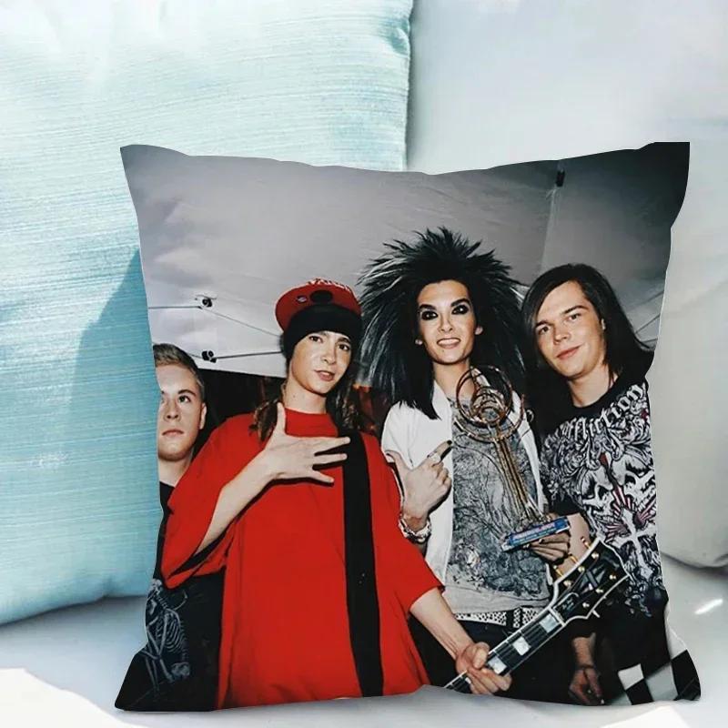 

Чехол для подушки-дивана для автомобиля Tokio Hotel, двусторонняя печать, домашний декор, детские наволочки для декоративных подушек из короткого плюша 66x66cm небесно-голубой