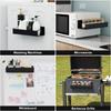 Magnetic Spice Rack for Refrigerator Fridge Organizer for Kitchen Organization and Storage 4 Pack Black Metal Shelf with 8 Move