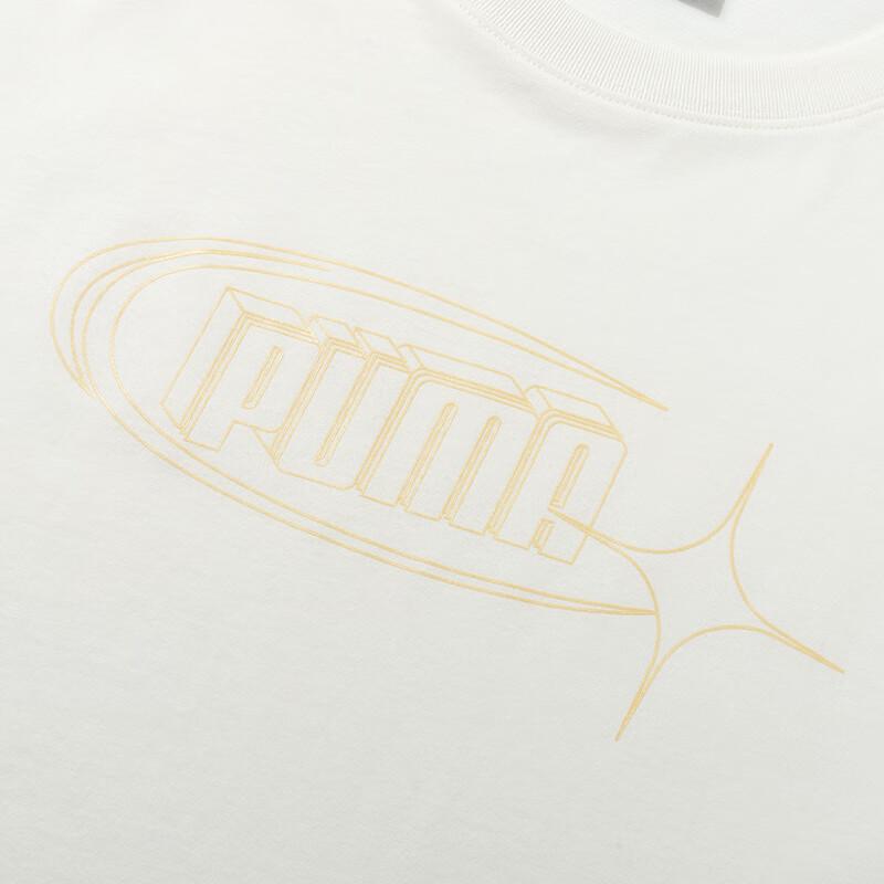 Puma Letter Print Fitness Training Short Sleeve T-Shirt Unisex Tops White 682346-65