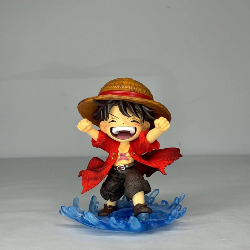 One Piece Childhood Luffy Treading On Water Laughing Water Moon Luffy Handmade Anime One Piece Surrounding Model Ornament