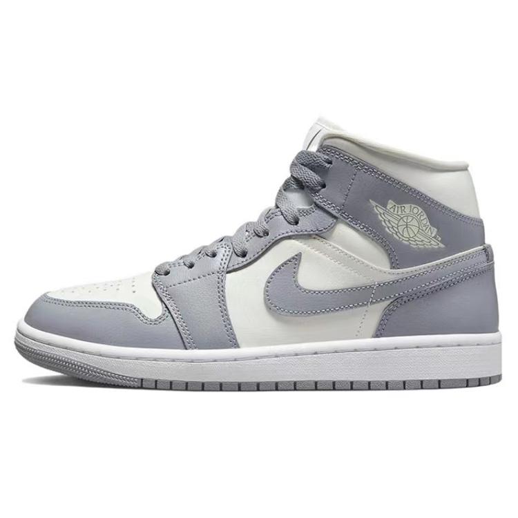Jordan Air Jordan 1 Mid Leather Slip Resistant Abrasion Resistant High top Vintage Basketball Shoes Women's Green BQ6472-115(Team24-)