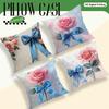 Elegant Roses And Bows Cushions Pillowcase Polyester Cushion Cover Throw Pillow Sofa Decoration Pillowcover Home Decor Xmas Gift