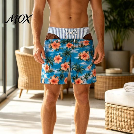 Comfortable Casual Summer Trunks Hairy Big Booty Shorts, Men USA Flag Beach Striped Butt Gag Gift Shorts Briefs Design, Funny Swim for Vacation
