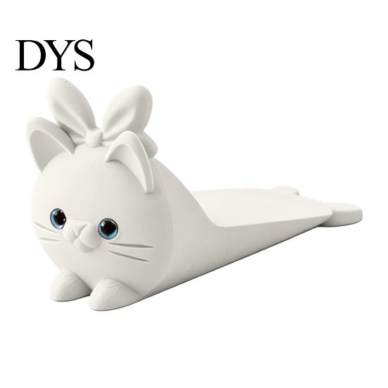 Portable Door Security Wedge 3D Printed Cute Cat Stopper, Non-Slip Cartoon Holder, Stop Decorative for Wood Floors Home Protection No Drill Stopper