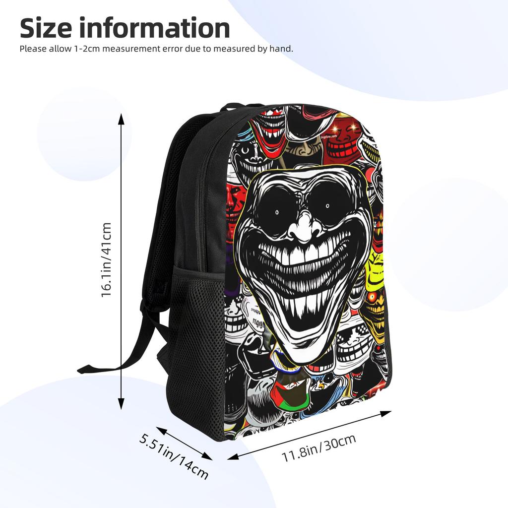 Trollface Funny Backpack Camping Backpacks Women Stylish School Bags Custom Durable Rucksack