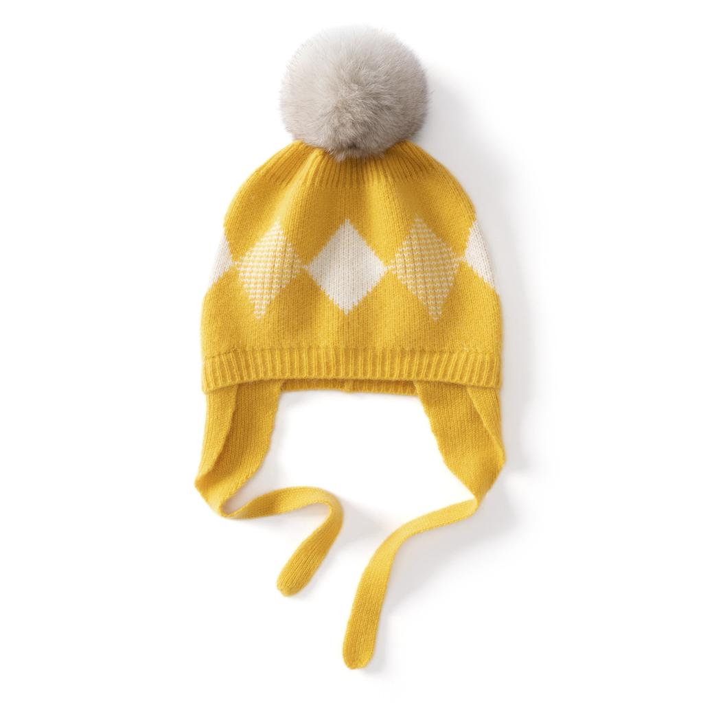 Cashmere hat women's knitted bag head shows the face, small warm casual wool hat, autumn and winter shopping high-end ear protection hat