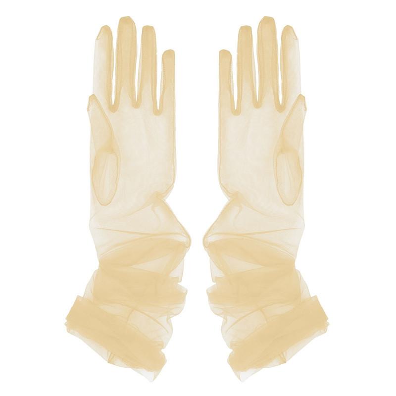 Women Bridal Wedding Tulle Full Finger Long Gloves Opera Evening Prom Party Gloves Christmas Halloween Cosplay Costume Gloves