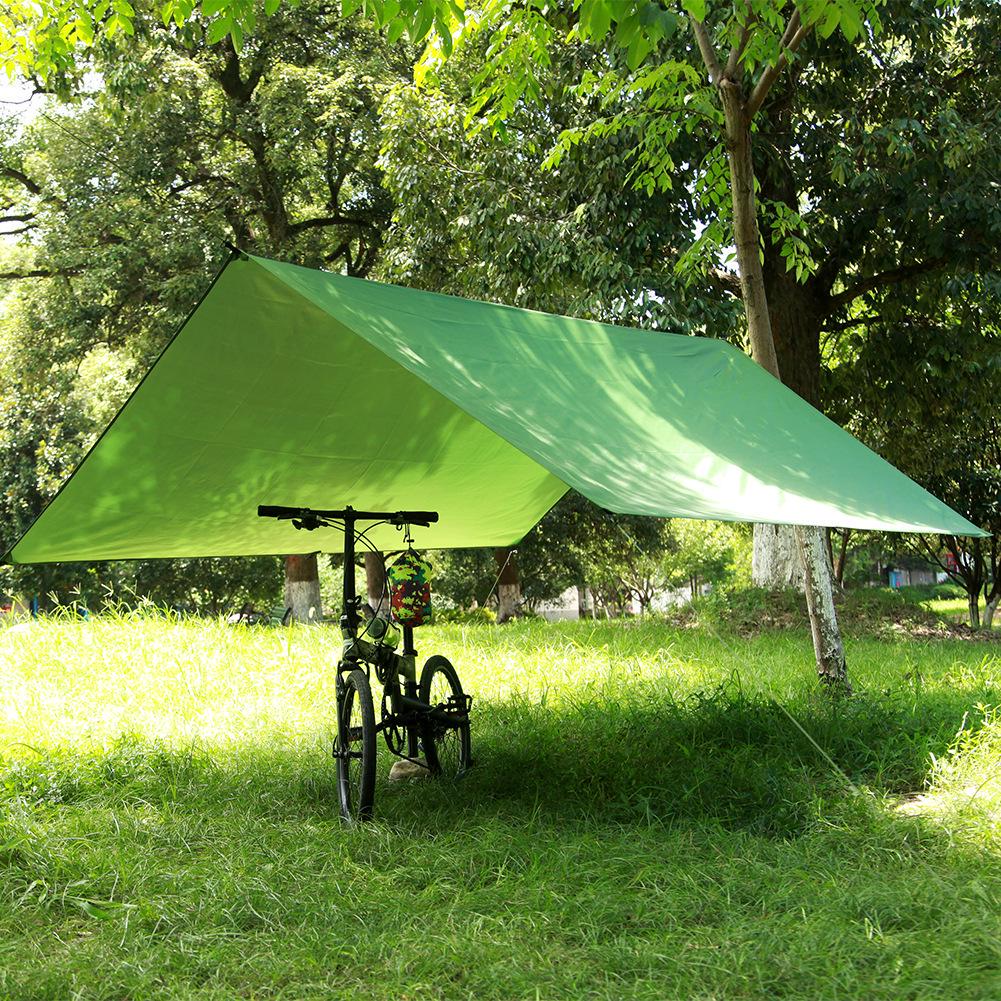 Square Canopy 3-4 Person Waterproof Sunshade Tent with UV Protection and Silver Coated Ground Sheet