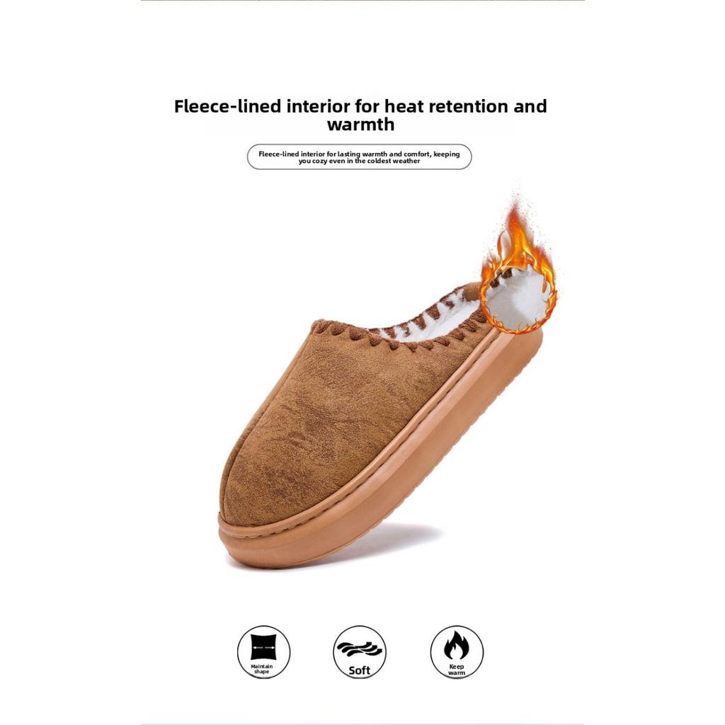 Winter Cotton Slippers for Keeping Warm At Home with Thick Velvet and Fur, Indoor Non Slip Cotton Slippers for Home Use