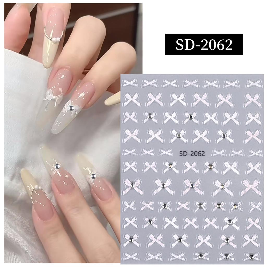 5D Relief Ins Wind Nail Art Sticker Premium Light Luxury With Diamond Bronzing Nail Sticker