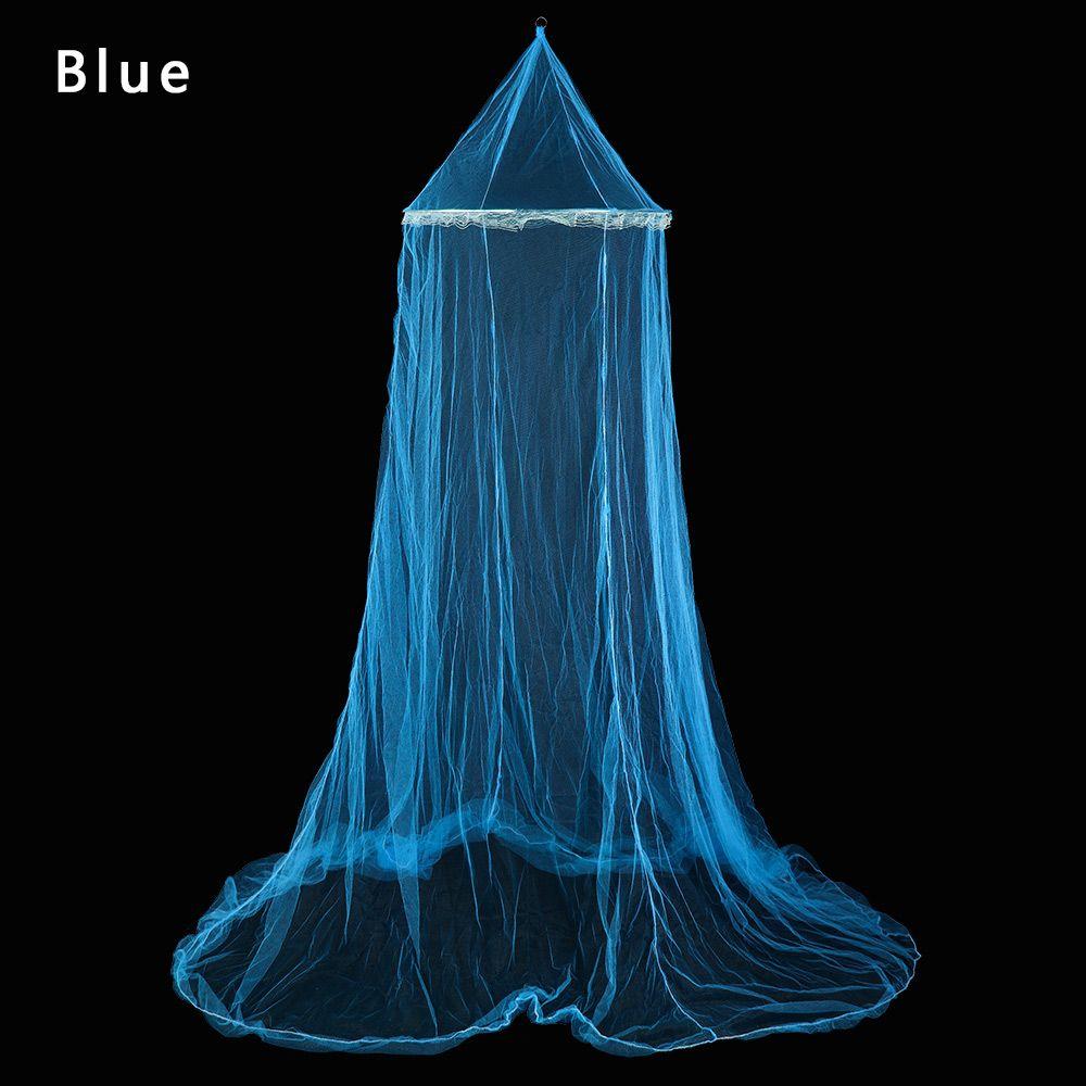 

Fashion Princess Mosquito Net Summer Lace Dome Bed Decoration Single Entry Fly Insect Mesh Encryption Repellent Protection синий