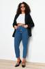 Women's Style Plus Size Blue Short Length Stretchy Skinny Denim Jeans
