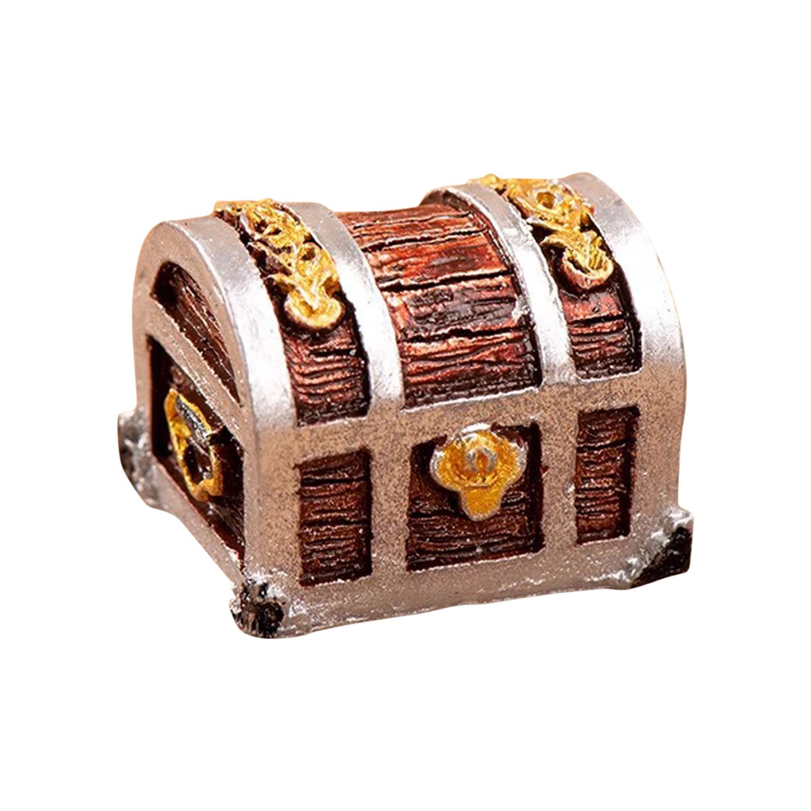 

Пиратское золото золотая монета сундук с сокровищами подарок аквариум миниатюра смола мультфильм средиземноморские украшения One Size