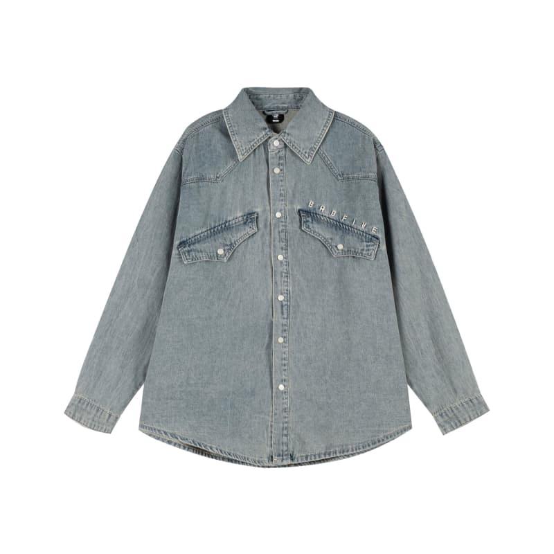 Li Ning Denim Jackets Men s Light Blue Lapel Moderate Button Decoration AJDV113-2 2XL