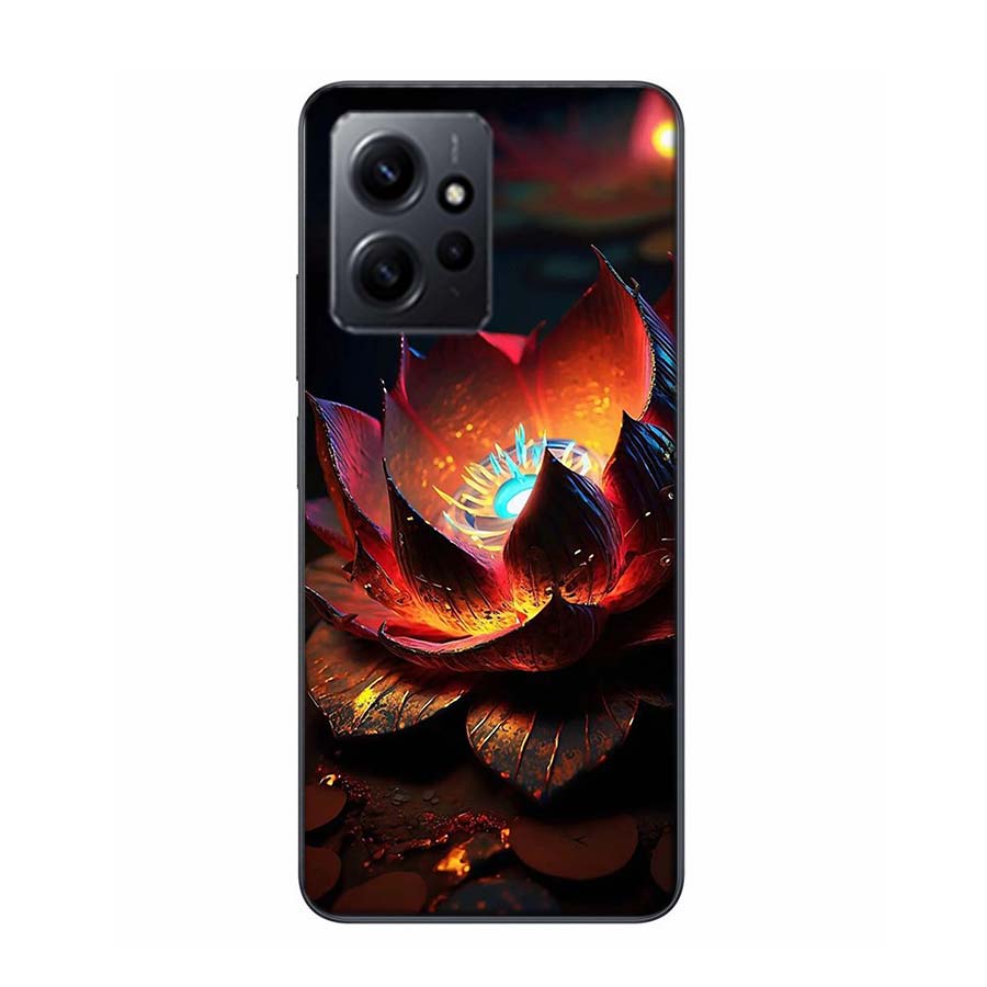 Buddhist Fire Lotus Phone Case For Redmi Note 14 15 Pro 5G 13 12 Pro Plus 11 11T 11E 11S 10 Pro 10S 9 9S Cover Cell Clear TPU Ca
