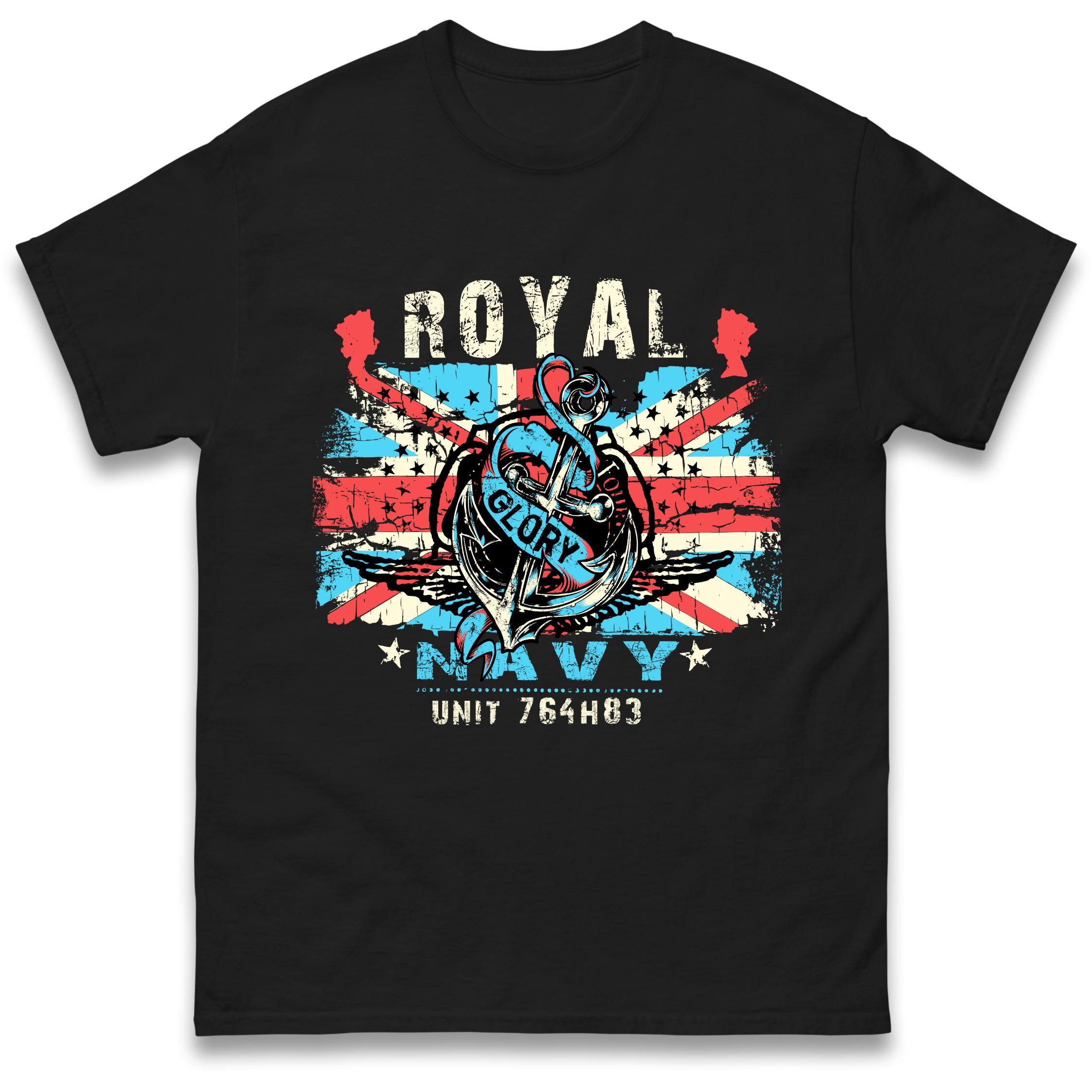 Royal Navy Glory Unit T-Shirt Tshirt Mens Womens Tops Unisex Tees 100% Cotton XL