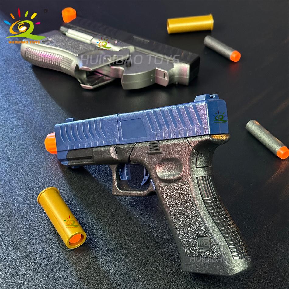 Soft Bullet Toy Gun Outdoor Combat Weapon Shooting Game Toys with Silencer Foam Ejection Toy Gun Toy for Adult Boys