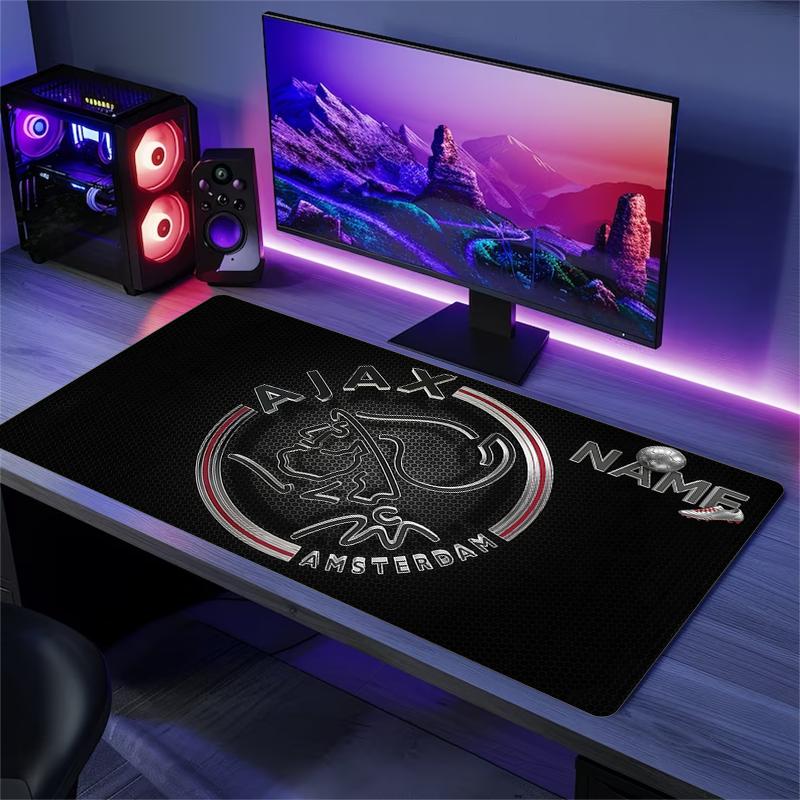 Custom Name,AFC Ajax Mouse Pad, Large Gaming Desk Mat, Non-slip XXL Mousepad for Laptop & Tablet, Mini PC Playmat with Stitched Edges