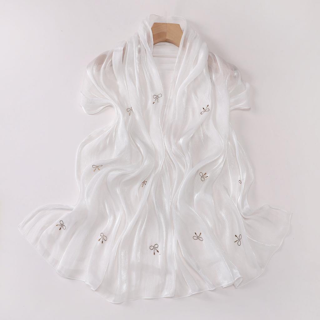 Shimmer Silk Hijab Scarf For Women Crinkle Hijabs  Diamond Luxury Medine Silk Veil Muslim Women Shiny Shawl Turban Bandana