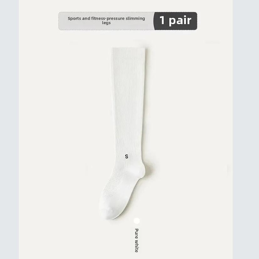 Sport Compression Long Tube Socks Women's Running Socks Anti-slip Yoga Socks Fitness Summer Professional Jump Rope Socks