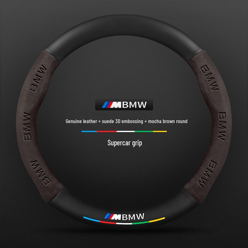 BMW 6 Series Steering Wheel Cover (2007-2024) - Ultra-Thin Carbon Fiber, Genuine Leather & Suede, All-Season Universal Handle Cover