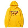Wild-squad Men Hoodie Front Two-tone Wolf Outline Print, Rust Blue Wolf Figure Graphic, Thick Fleece Sweatshirt for Urban Daily Outfits