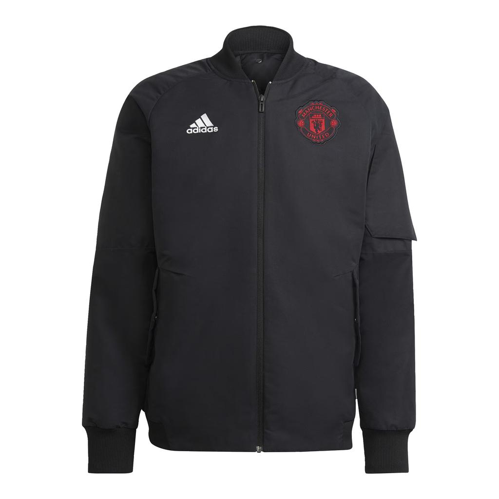 Adidas Manchester United 22/23 Travel Fashion Versatile Long Sleeve Jacket Men Jacket Black HI5229