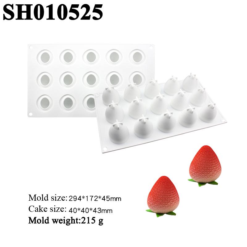 3D Strawberry Design Fruit Mousse Mould Silicone Cake Mold Fondant Cake Decorating Tools Candle Moulds Kitchen Supplies
