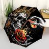 1pc Golden Crowned Skull with Roses Automatic Opening and Closing Umbrella - Small Umbrella Suitable for Various Occasions W049