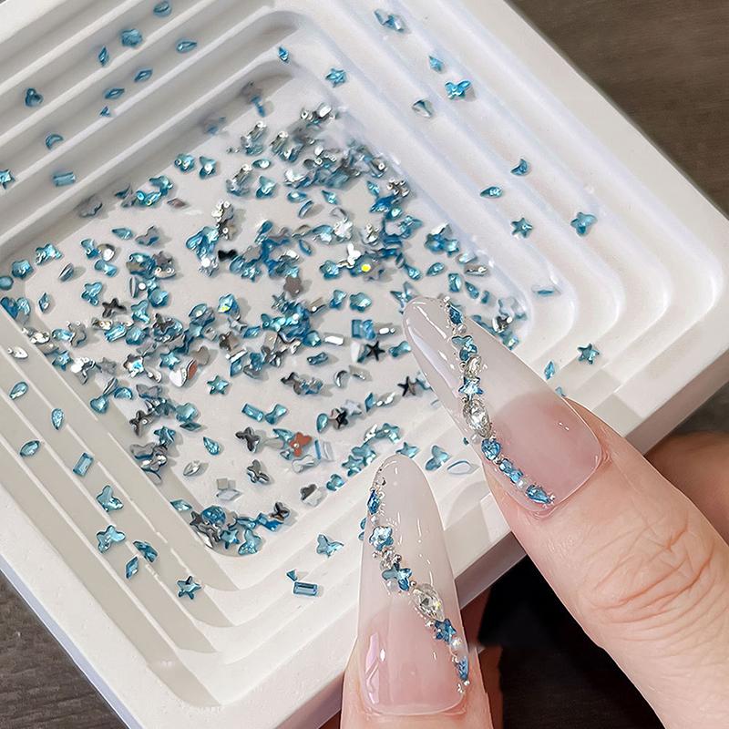 1440Pcs Multi-shape Mixed Resin Rhinestones Nail Charms Flat Back Diamonds Gems DIY Decorations