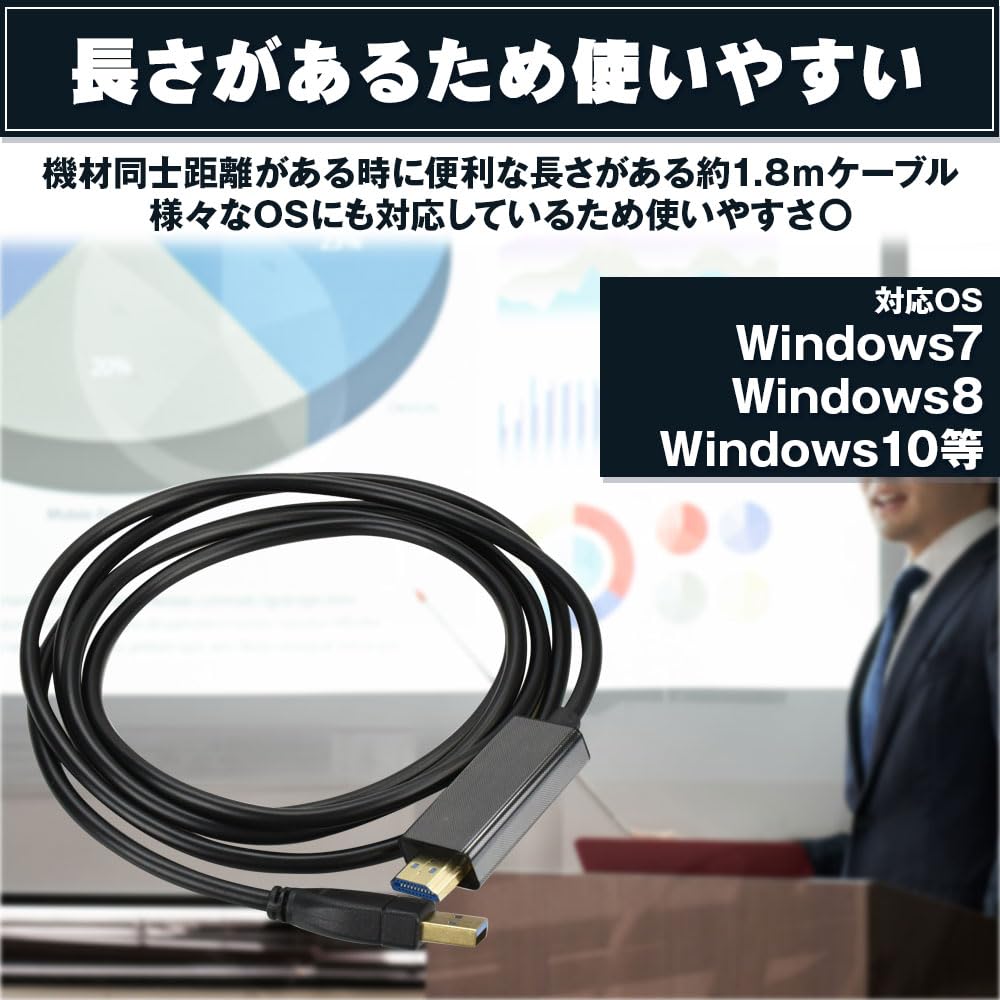 HDMI konverzní kabel Připojení monitoru Video výstup Notebook projektor Domácí kino USB3.0 (1,8 m)