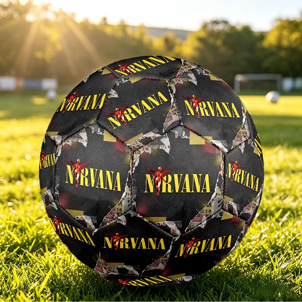 Nirvana Print Standard Size 5 Soccer Ball Durable Shock?Absorbing Ball For Training Match Outdoor Play