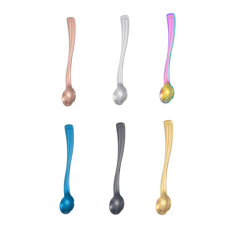 Outdoor Camping Tableware Football Coffee Spoon Teaspoon Dessert Spoon Long Handle Tableware