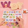 Wooden Puzzle 4 Types Series Mold Puzzle Montessori Puzzle Number Learning Shape Recognition English Alphabet Mold Matching Inset Magnetic Puzzle DIY