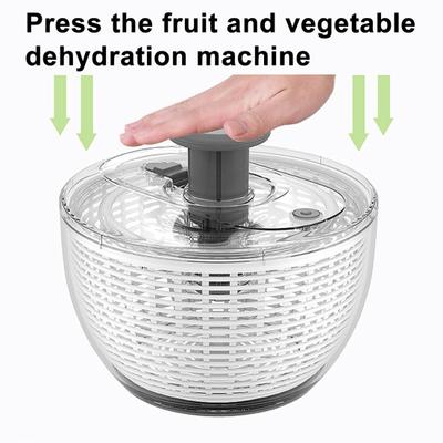 Centrifuga 3,6/6L Grande Capacità Pieghevole per Verdure con Ciotola Trasparente Asciuga Insalata Base Antiscivolo